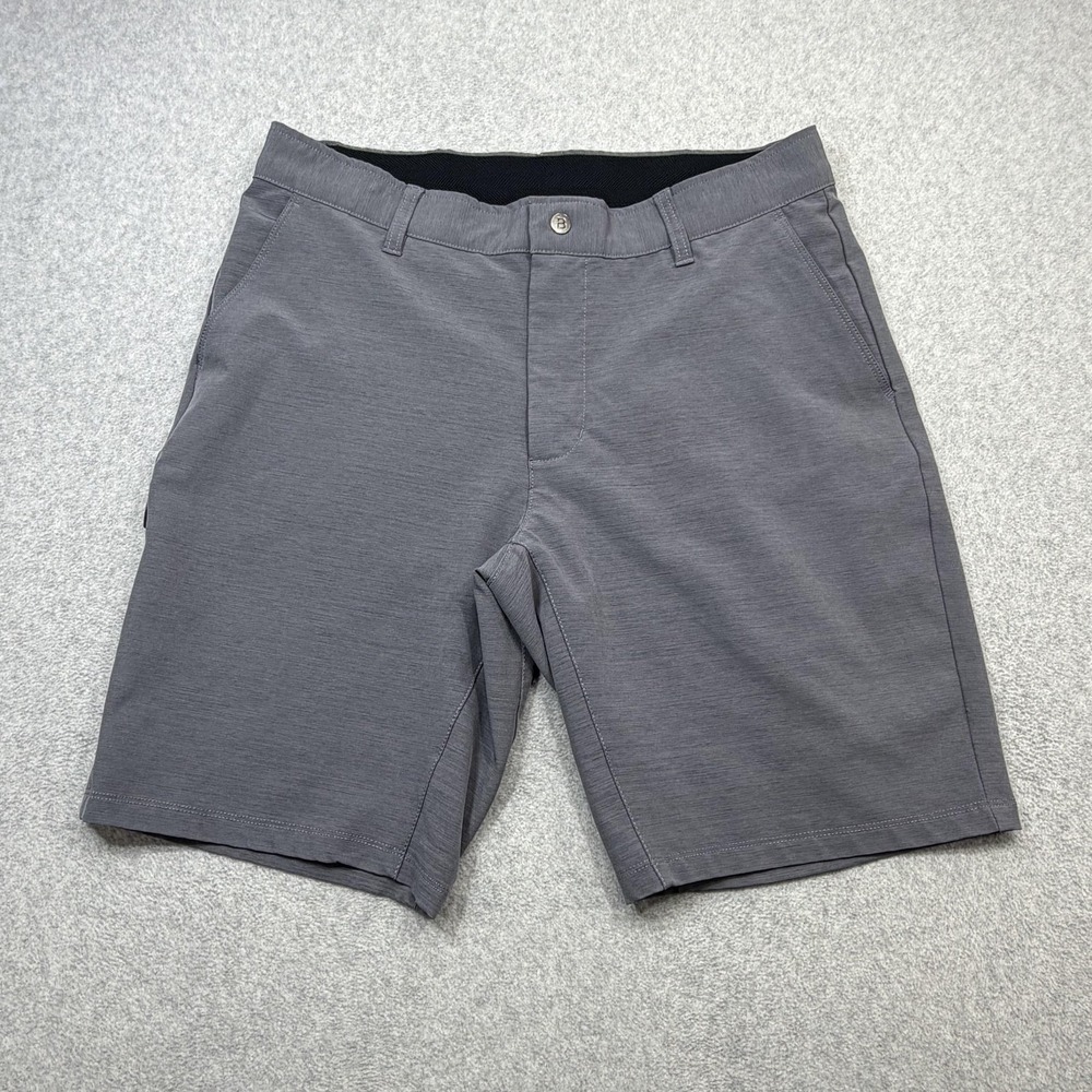 BYLT Kinetic Short Mens Large Gray Chino Stretch 9 Inch Zip Pocket Performance